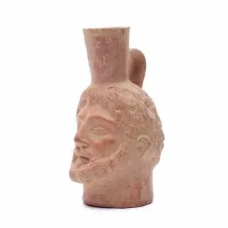 Roman Tunisia Terra Chiara portrait vessel of a bearded man, 3rd-4th century AD – kavel bij Veilinggebouw De Zwaan, Amsterdam