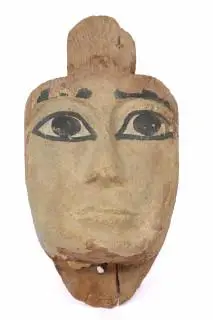 Egypte, a fine small wooden mummy mask, Late Period – kavel bij Veilinggebouw De Zwaan, Amsterdam