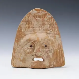 Tunisia, a Roman terracotta theater mask, ca. 1st - 3rd century CE – kavel bij Veilinggebouw De Zwaan, Amsterdam