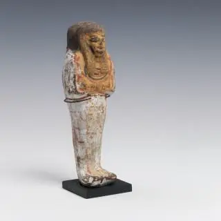 Egypt, a polychrome clay-terracotta Ushabti, 19th Dynasty, 1320-1200 BCE – kavel bij Veilinggebouw De Zwaan, Amsterdam