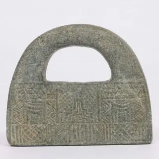 Central Asia, Bactrian, a cholorite votive idol plaque - handbag weight, ca. 3rd Mill BCE – kavel bij Veilinggebouw De Zwaan, Amsterdam