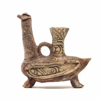 Northern Persia, an earthenware rython, ca. 1st - 3rd century CE – kavel bij Veilinggebouw De Zwaan, Amsterdam