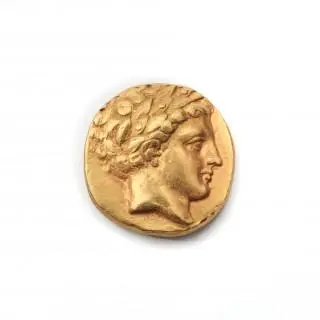 Kingdom of Macedonia, a gold stater AV, Philippus II, 359 - 336 CE, stater Amphipolis 340-328 CE – kavel bij Veilinggebouw De Zwaan, Amsterdam