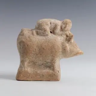 A terracotta Greek rattle in the form of a sleeping boy rinding a wild boar, ca. 4th - 3rd century BCE – kavel bij Veilinggebouw De Zwaan, Amsterdam