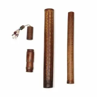 Indonesia, a collection of four bamboo containers – kavel bij Veilinggebouw De Zwaan, Amsterdam