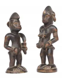 Ivory Coast, Senufo, a standing pair of figures – kavel bij Veilinggebouw De Zwaan, Amsterdam
