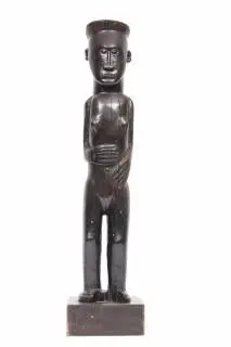 D.R. Congo, Mangbetu, a hard wood standing female figure – kavel bij Veilinggebouw De Zwaan, Amsterdam