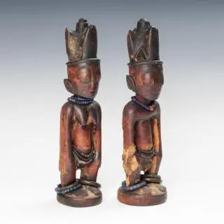Nigeria, Yoruba, Oyo, Ede, a pair of twin figures – kavel bij Veilinggebouw De Zwaan, Amsterdam