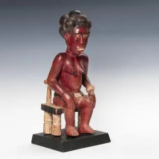 Ivory Coast, Baule, a seated female figure – kavel bij Veilinggebouw De Zwaan, Amsterdam