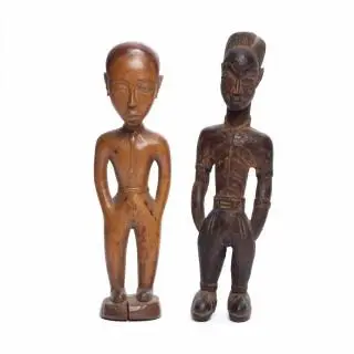 Ivory Coast, Baule, two fine Colon figures – kavel bij Veilinggebouw De Zwaan, Amsterdam