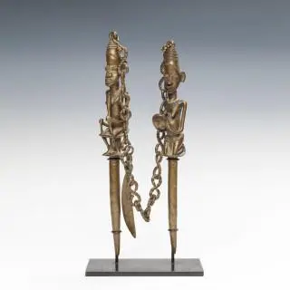 Nigeria, Yoruba, pair of copper alloy Edan Ogboni staffs – kavel bij Veilinggebouw De Zwaan, Amsterdam