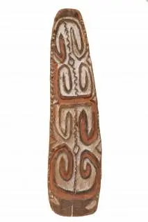 Papua, Asmat, an old carved small shield – kavel bij Veilinggebouw De Zwaan, Amsterdam