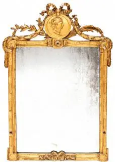 Antieke rechthoekige spiegel in vergulde lijst, Louis XVI – kavel bij Veilinggebouw De Zwaan, Amsterdam