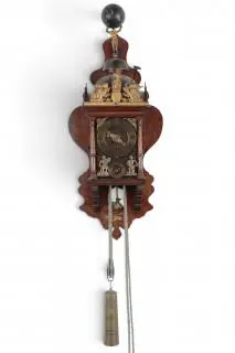 Holland, 'Zaanse stoelklok', wall clock, signed D. Jonker, Zaandijk, circa 1700 – kavel bij Veilinggebouw De Zwaan, Amsterdam