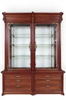 België, eikenhouten vitrinekast, circa 1910 – kavel bij Veilinggebouw De Zwaan, Amsterdam