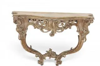 Italië notenhouten console in Rococo-stijl, circa 1900 – kavel bij Veilinggebouw De Zwaan, Amsterdam