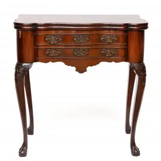 Mahoniehouten gefineerde speeltafel, Hollands Louis XV – kavel bij Veilinggebouw De Zwaan, Amsterdam