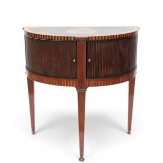 Mahoniehouten halvemaantafel, Louis XVI – kavel bij Veilinggebouw De Zwaan, Amsterdam