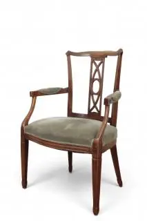Iepenhouten armstoel in Louis XVI-stijl, 19e eeuw – kavel bij Veilinggebouw De Zwaan, Amsterdam