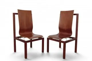 Dominique Perrault en Gealle Lauriot-Prévost, paar 'BNF' teakhouten stoelen, ontworpen voor de Nationale Bibliotheek te Parijs, 1995 – kavel bij Veilinggebouw De Zwaan, Amsterdam