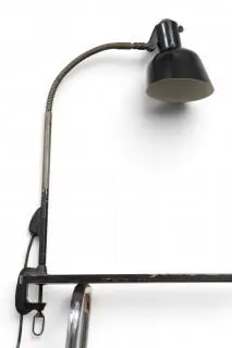 Zwart gelakte stalen bureaulamp, 40/50-er jaren – kavel bij Veilinggebouw De Zwaan, Amsterdam