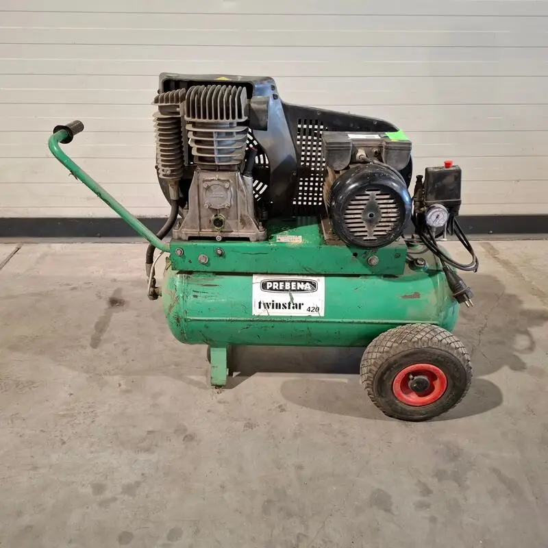 Pneumatische compressor, Prebena, Twinstar 420, Groen – kavel bij Onlineveilingmeester, Heerenveen