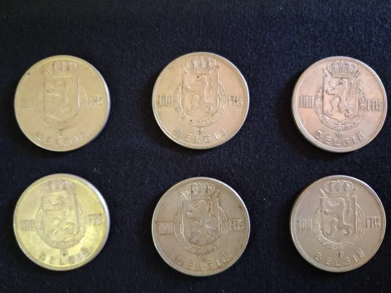 Set van 6 x 100 Belgische Franken 1951 – kavel bij De Kringwinkel, Ieper