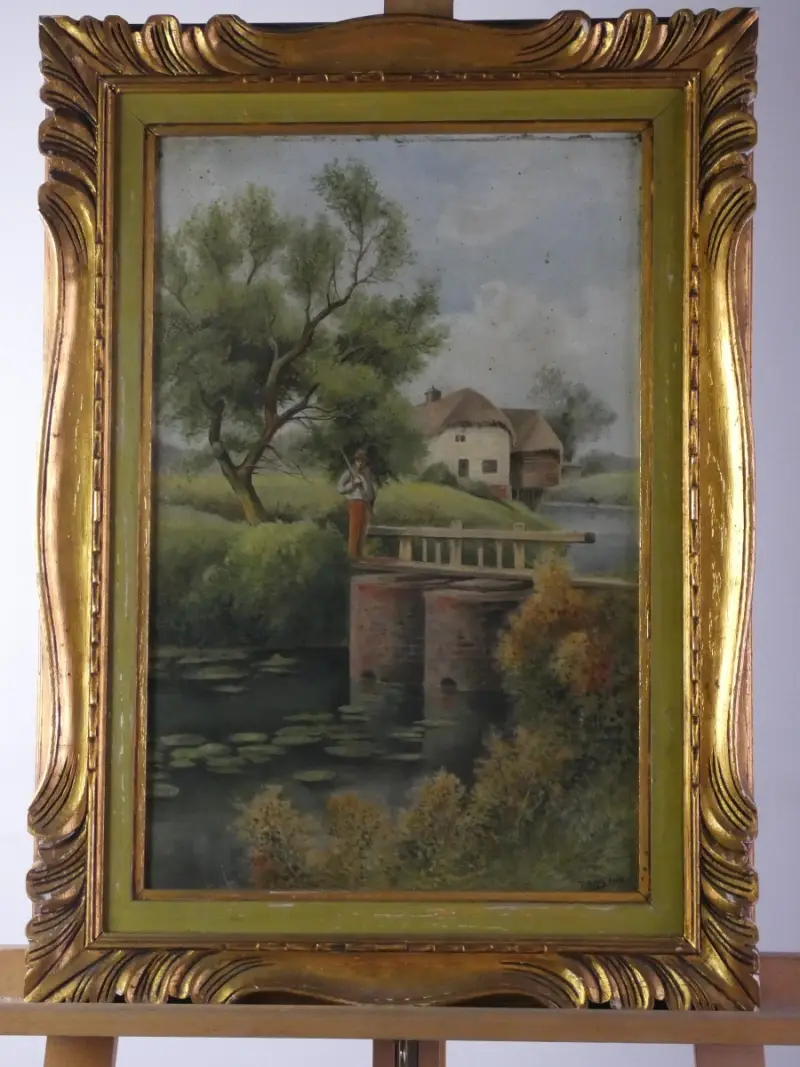 Een sfeervol gedetailleerd schilderij – kavel bij De Kringwinkel, Heverlee