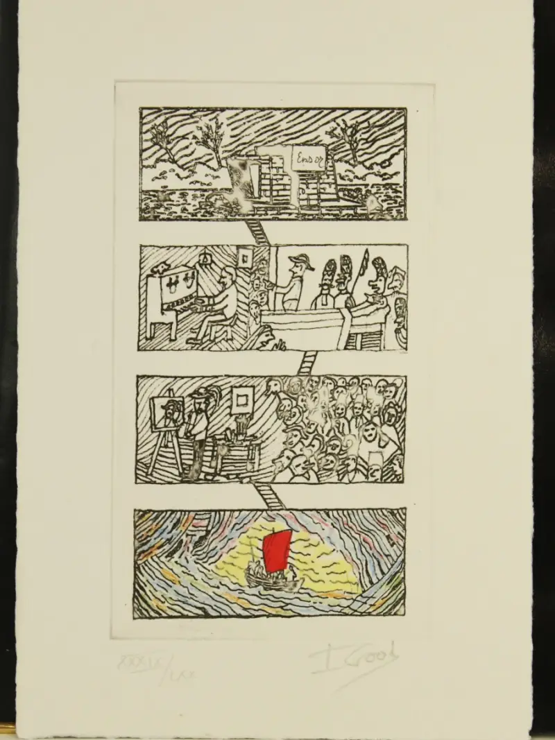 Ivan Good gesigneerd grafisch werk naar Ensor 39/70 – kavel bij De Kringwinkel, Antwerpen