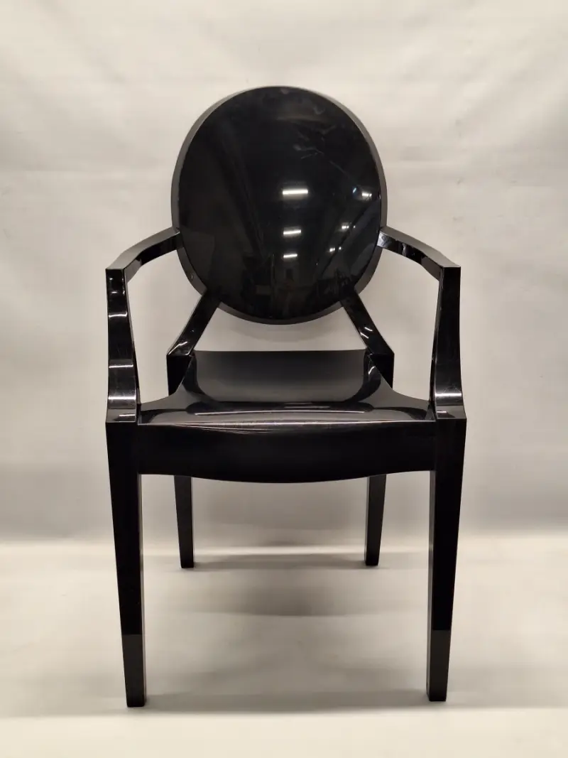 Kartell Louis Ghost by Philippe Starck - Iconische designstoel in diep zwart – kavel bij De Kringwinkel, Gent