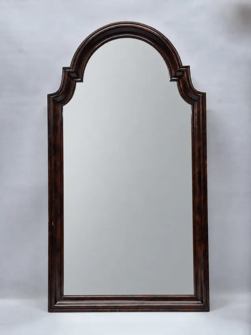 Vintage Deknudt Mirrors wandspiegel – Belgische elegantie in warme houttinten – kavel bij De Kringwinkel, Gent