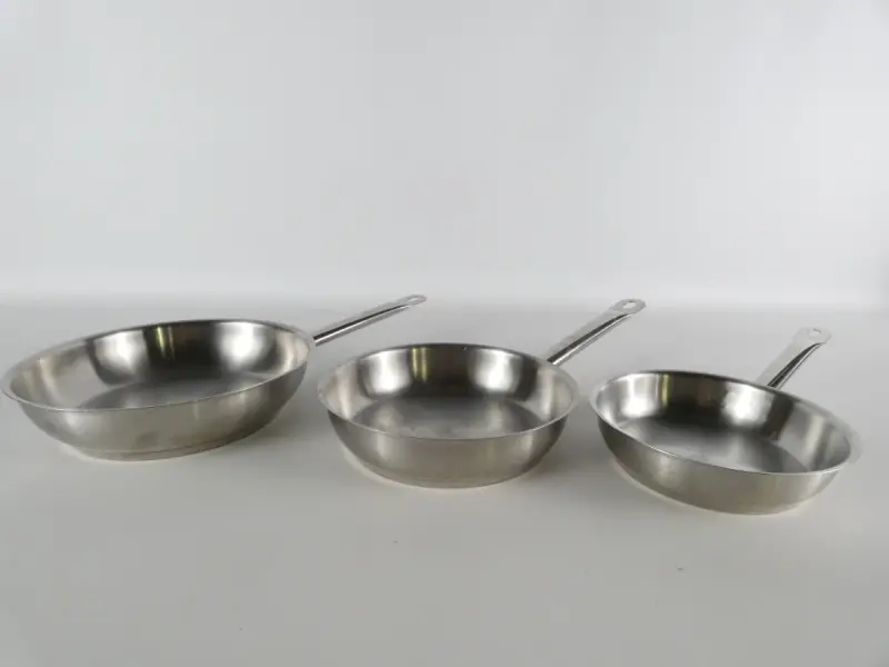 Resto by Demeyere Belgium 18/10 roestvrijstalen driedelige pannenset – kavel bij De Kringwinkel, Heverlee
