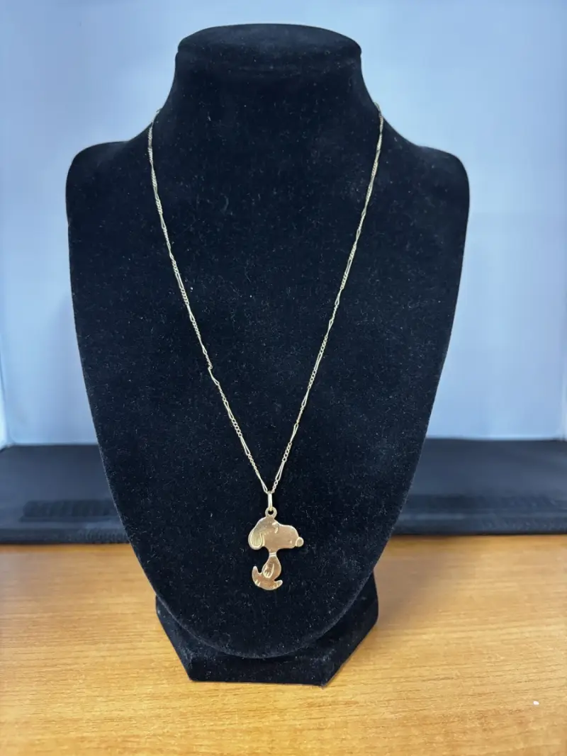 18 Karaat Gouden Ketting met Snoopy Hanger – 5 gram – kavel bij De Kringwinkel, Sint-Niklaas