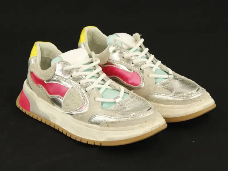 Philippe Model Paris multicolour sneakers in metallic leder - 37 – kavel bij De Kringwinkel, Antwerpen