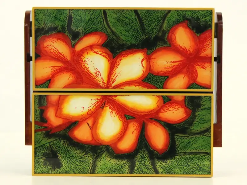 Vintage sieradendoos met bloemmotief – kavel bij De Kringwinkel, Antwerpen