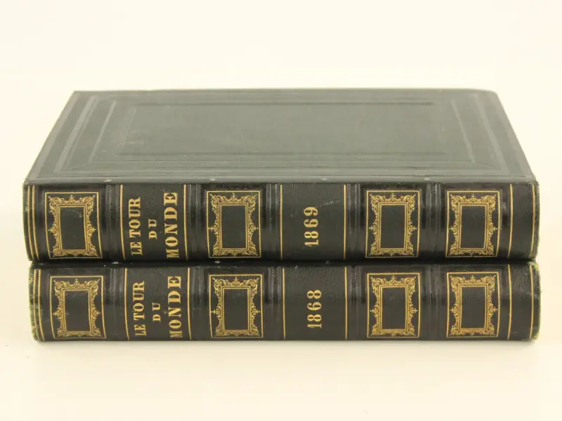 Lot van 2 Le Tour du Monde boeken - 1868 & 1869 – kavel bij De Kringwinkel, Antwerpen