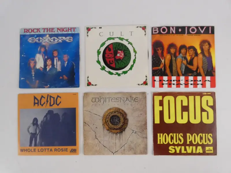 6 vintage vinyl singles: rock – kavel bij De Kringwinkel, Heverlee