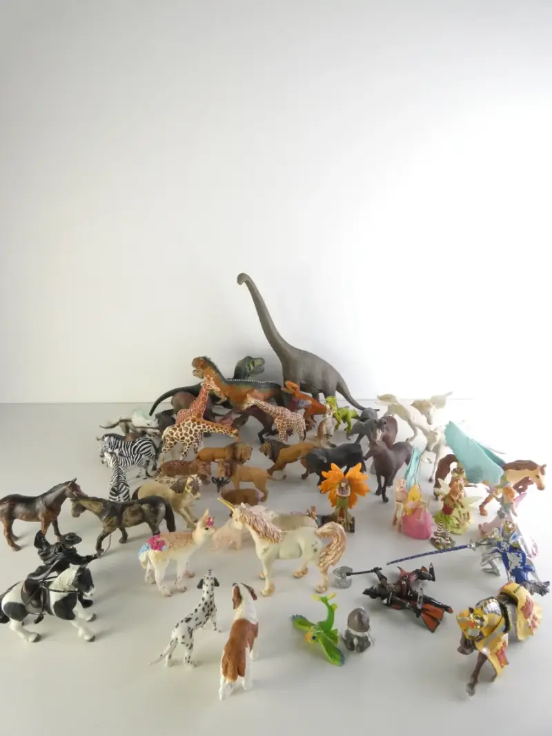 Set Schleich dieren- en fantasiefiguren plastic speelgoed – kavel bij De Kringwinkel, Heverlee