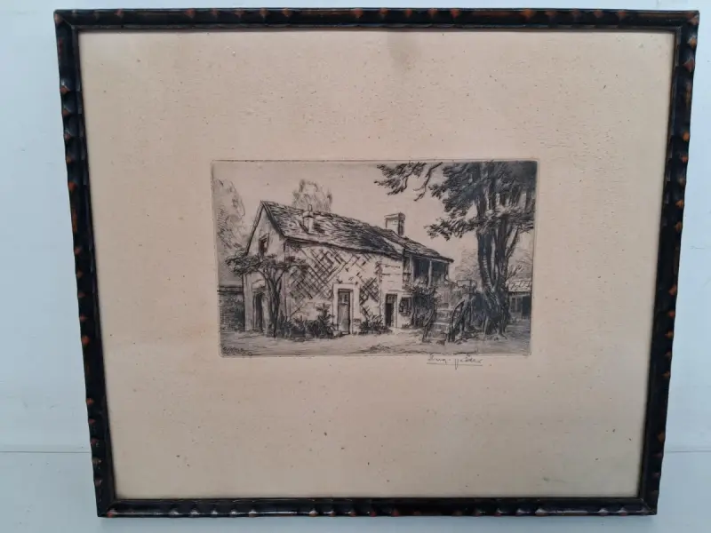 Ets van Eugène Veder – kavel bij De Kringwinkel, Waardamme