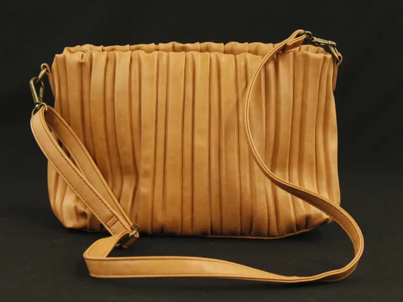 ETERNEL cognackleurige lederen handtas / crossbody – kavel bij De Kringwinkel, Antwerpen