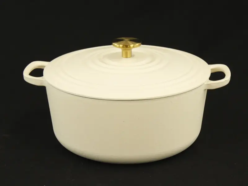 BK geëmailleerde gietijzeren braadpan in crème/ivoor (29cm) – kavel bij De Kringwinkel, Antwerpen