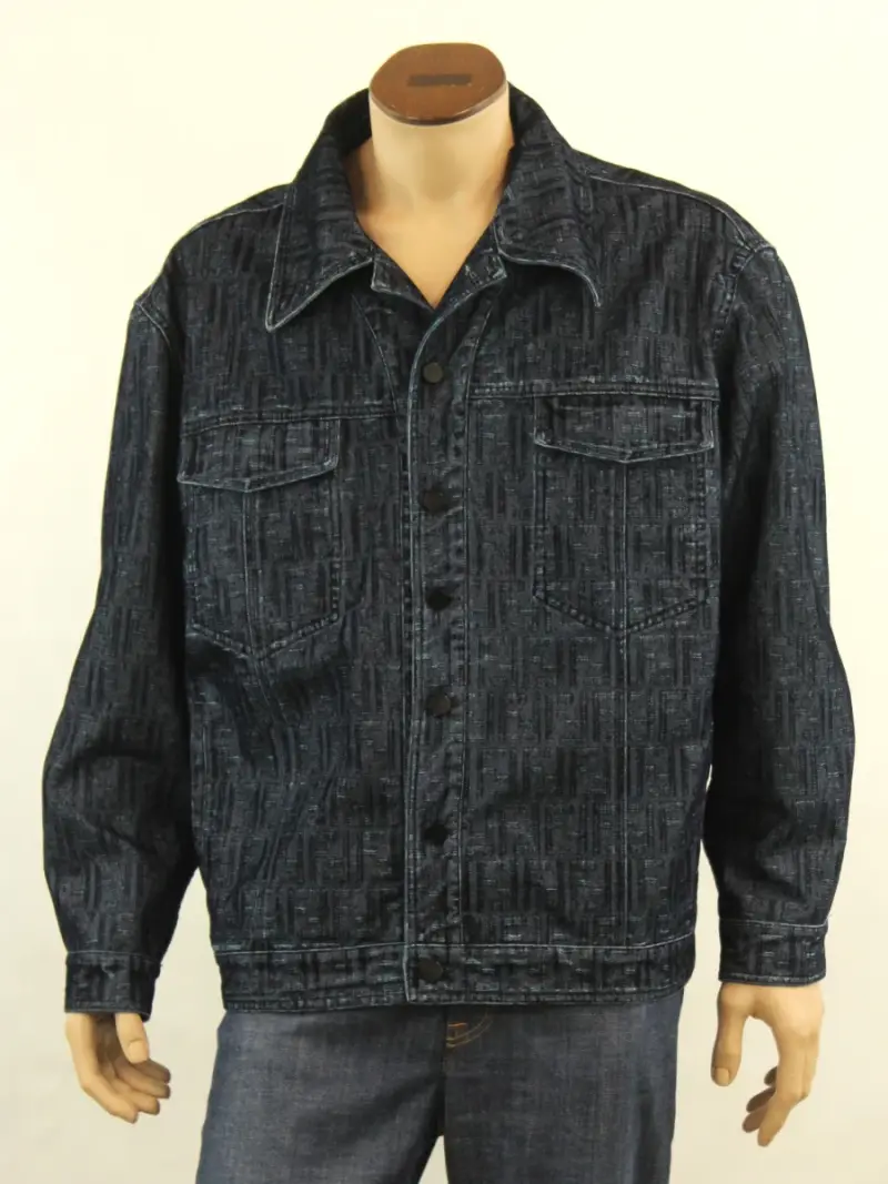 FENDI ROMA heren jeansjack - FF monogram - maat 52 - Made in Italy – kavel bij De Kringwinkel, Antwerpen