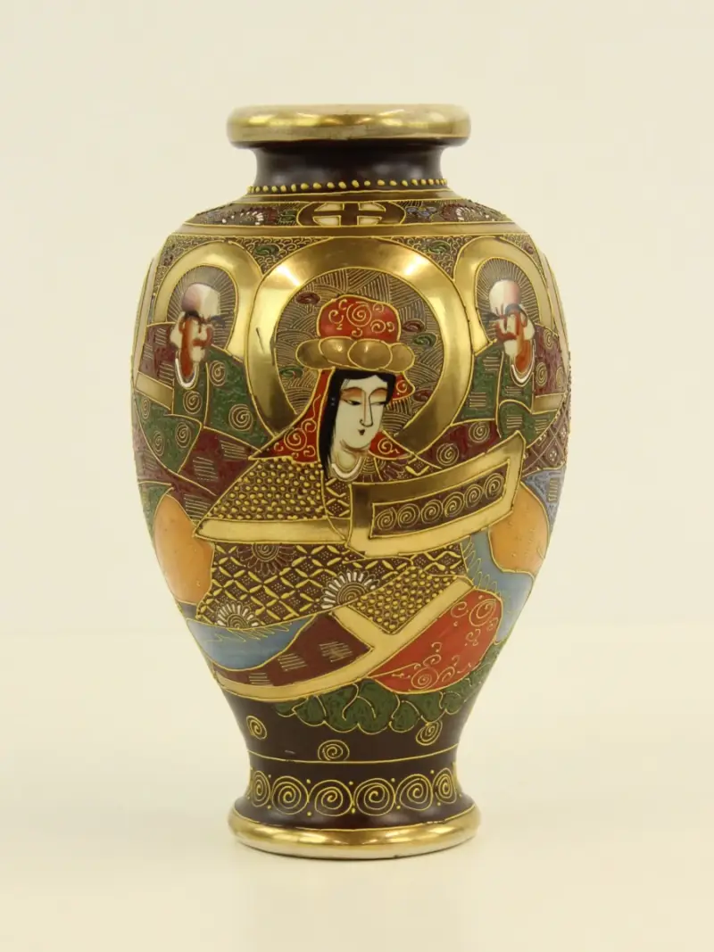 Japanse Satsuma-vaas – Gesigneerd 'Yamashin' – Ca. 1900-1930 – kavel bij De Kringwinkel, Antwerpen