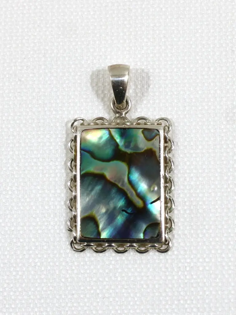 925 Zilveren Hanger met Abalone – kavel bij De Kringwinkel, Dilsen