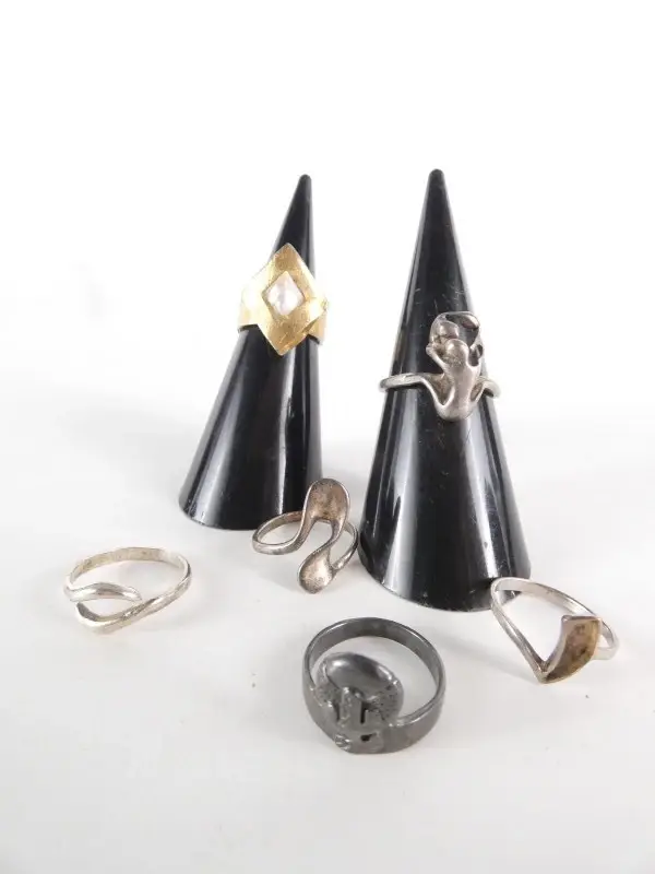 Lot van 6 Vintage Zilveren Ringen – kavel bij De Kringwinkel, Heverlee