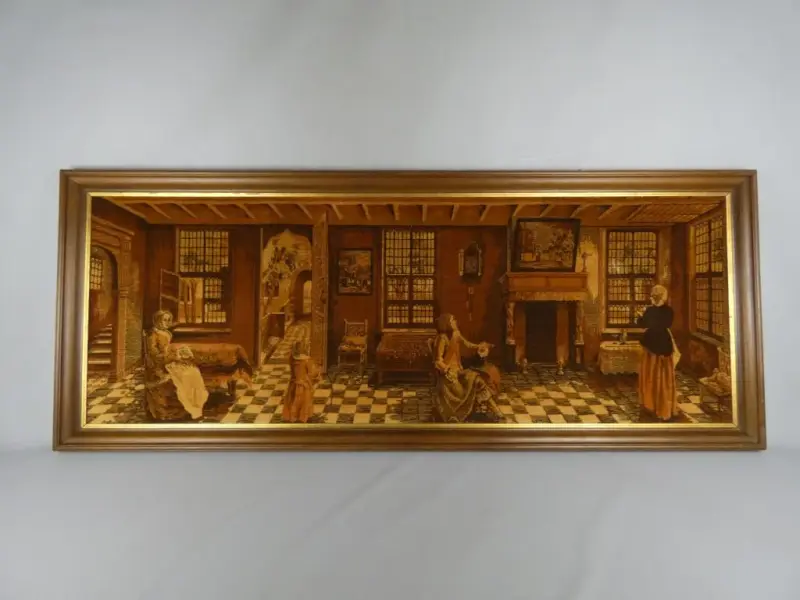 Klassiek Wandtapijt in Houten Lijst – kavel bij De Kringwinkel, Diest