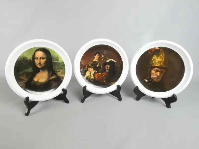 Set van drie Edelstein Bavaria wandborden met kunstafdrukken – kavel bij De Kringwinkel, Diest