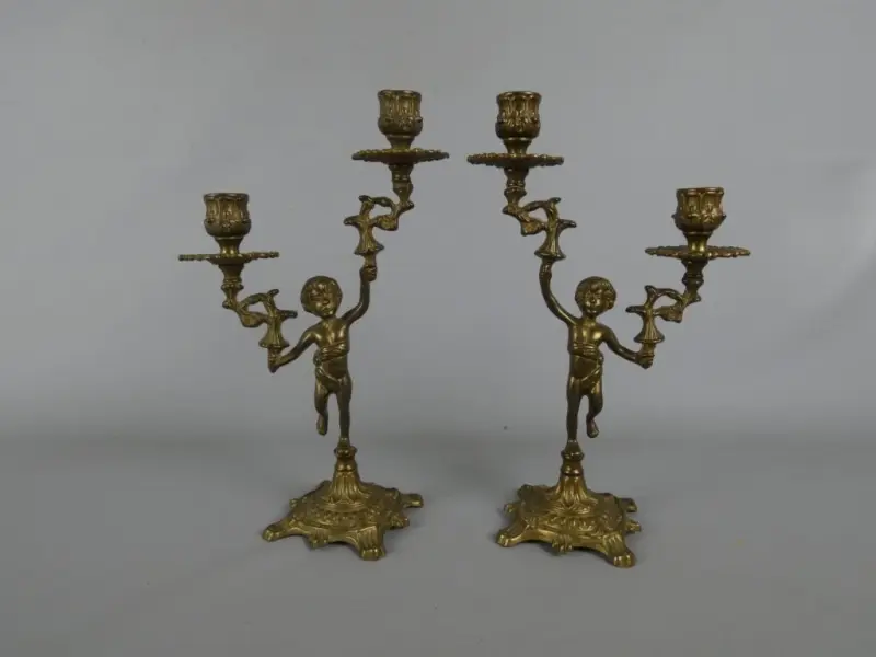 Brazen Putti Kandelaars – kavel bij De Kringwinkel, Diest