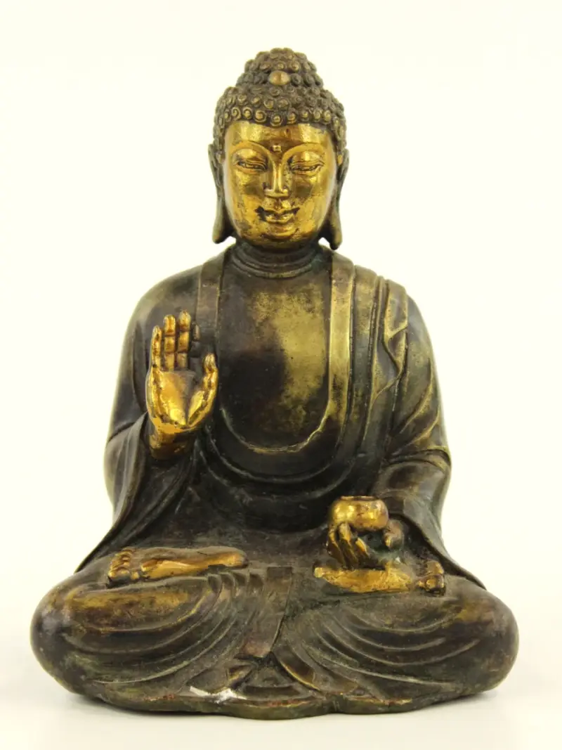 Bronzen Boeddha beeldje – kavel bij De Kringwinkel, Antwerpen