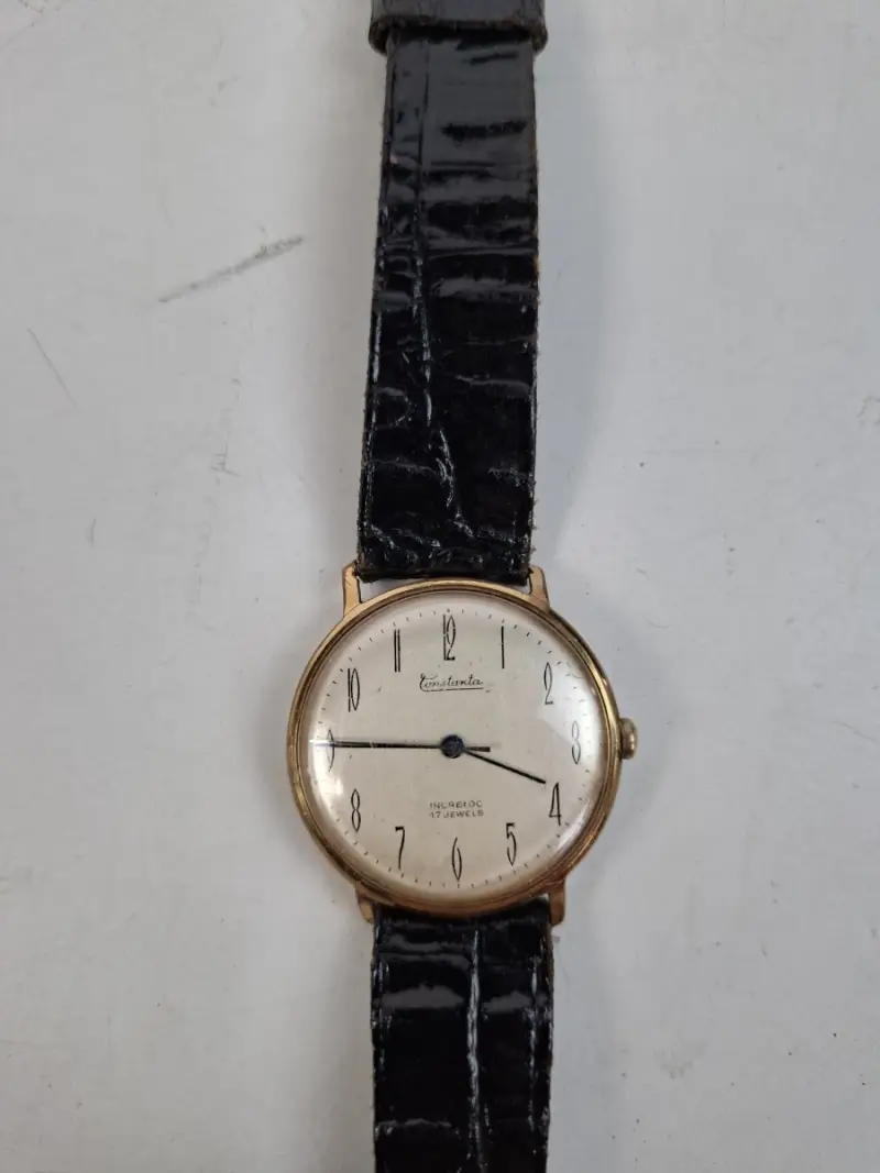 Zwitsers Vintage Constanta Herenhorloge (Jaren '50/'60) – 17 Jewels Incabloc – kavel bij De Kringwinkel, Waardamme